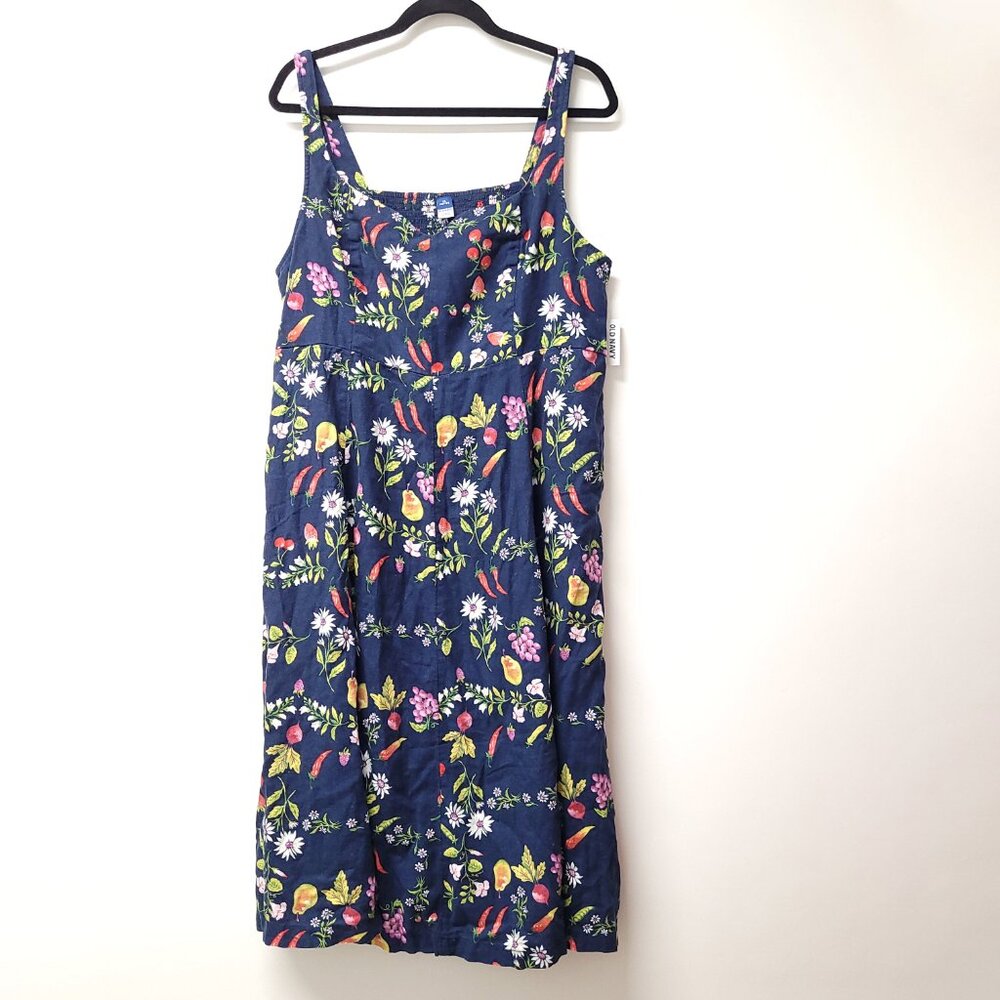 NWT Old Navy Womens V Neck Sleeveless Midi Dress Size XLP Floral Print